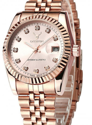 Women's Stainless Steel Creative Design Date Window Analog Watch 8670