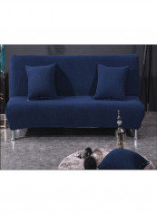Solid Pattern Sofa Slipcover Blue 215 x 350centimeter