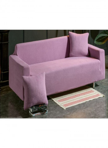 Sweet Solid Pattern Sofa Slipcover Purple