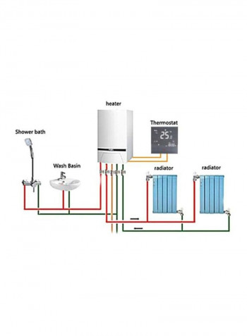 LCD Smart Thermostat Digital Temperature Controller Grey 3.39x3.39inch