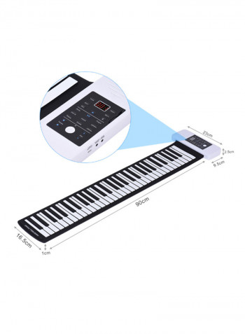 61-Key Electronic Hand Roll-Up Piano With Built-In Speaker