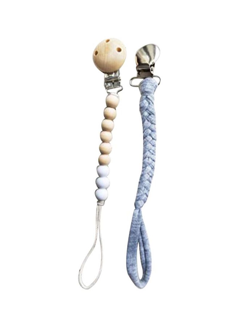 2-Piece Sophi Teething Pacifier Clip And Braided Clip Set