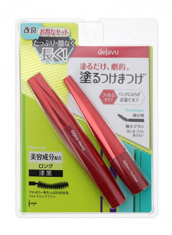 2-Piece Dejavu Fiberwig And Tinysniper Mascara Set Pure Black
