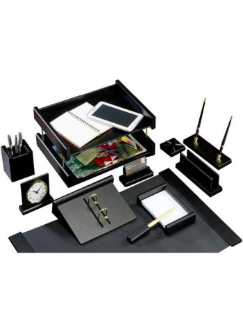 11-Piece Holder Desk Set Black