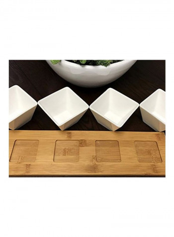 5-Piece Appetizer Set White/Brown