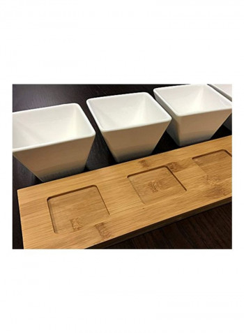 5-Piece Appetizer Set White/Brown
