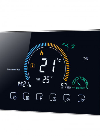 95-240V Wi-Fi Intelligent Digital Programmable Thermostat For Water Heating Black 16.50 x 5.80 x 12.50cm