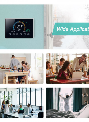 95-240V Wi-Fi Intelligent Digital Programmable Thermostat For Water Heating Black 16.50 x 5.80 x 12.50cm