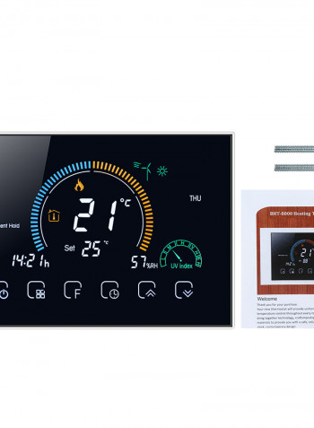 95-240V Wi-Fi Intelligent Digital Programmable Thermostat For Water Heating Black 16.50 x 5.80 x 12.50cm