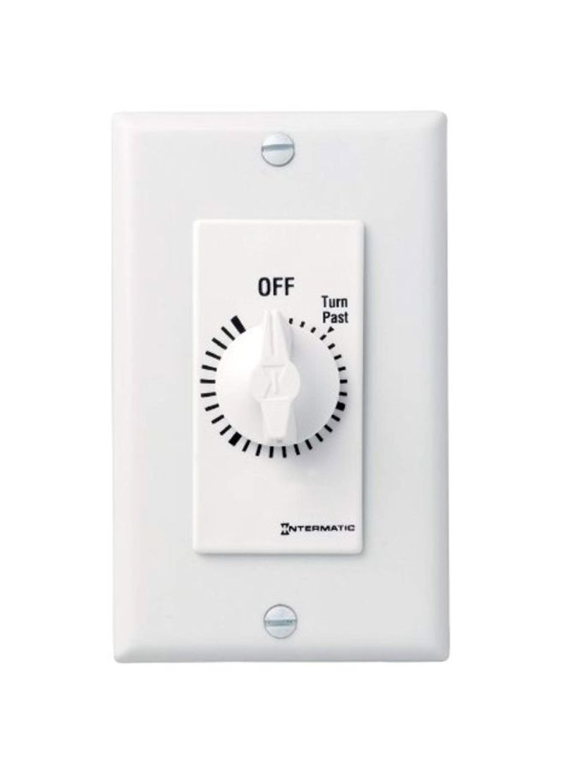 Spring-Loaded Wall Timer For Lights And Fans White 1.75x1.25x1.1inch