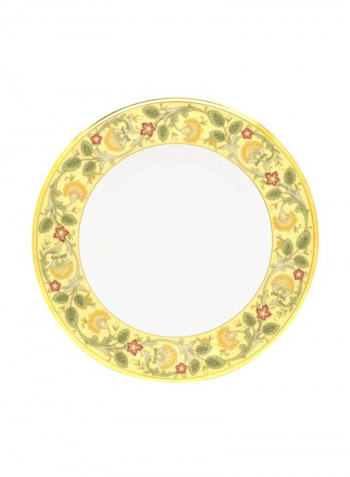 Golden Pagentry Accent Plate White/Yellow/Green 9inch