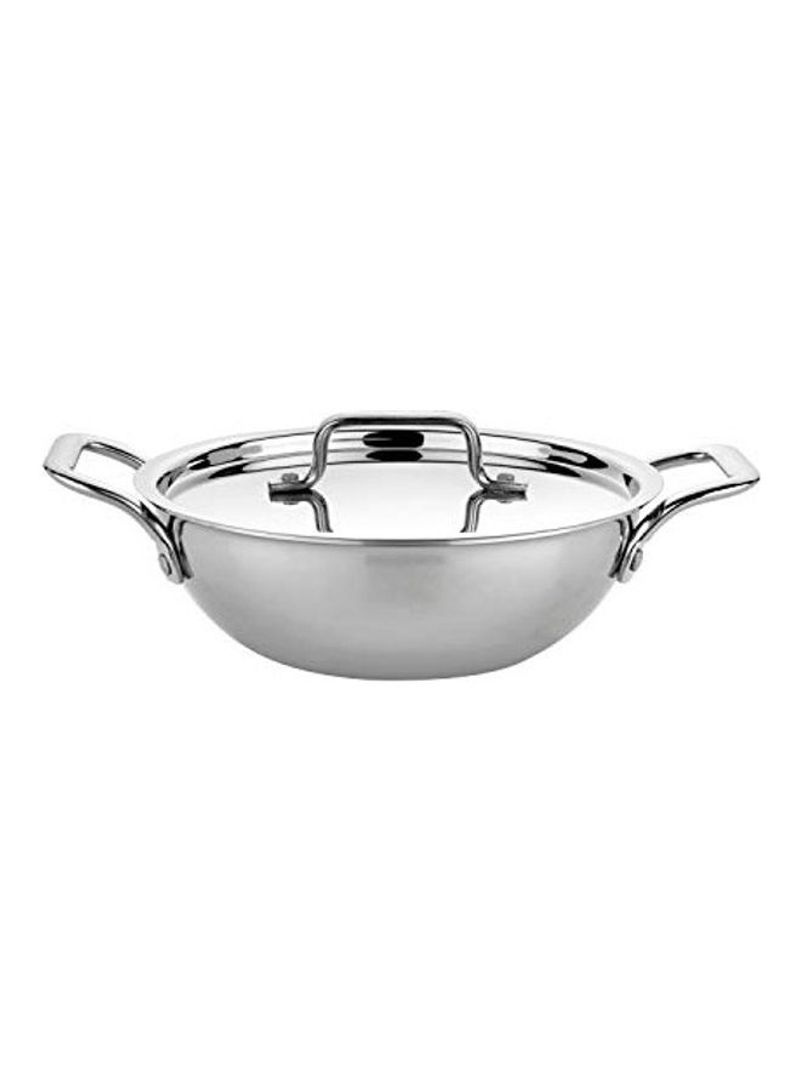 Stainless Steel Pan With Cover Silver 22cm