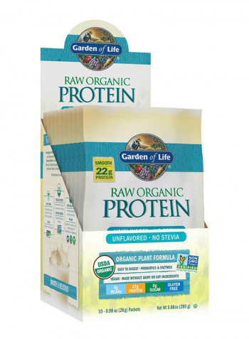 Pack Of 10 Raw Organic Unflavored Protein Powder