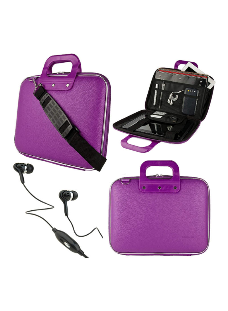 Cady Semi Hard Shell Protective Case For Samsung Galaxy Tablet With Headphones 10.5inch Purple