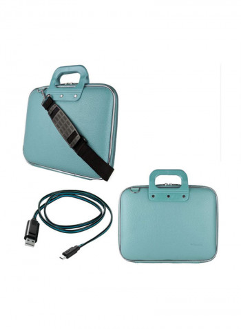 Cady Semi Hard Shell Protective Case For Samsung Galaxy Tablet With USB Cable 10.5inch Blue