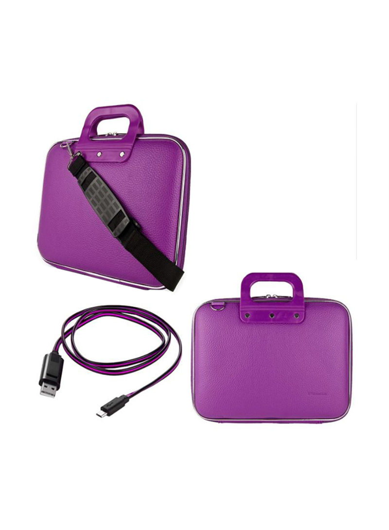 Cady Semi Hard Shell Protective Case For Samsung Galaxy Tablet With USB Cable 10.5inch Purple