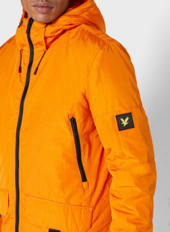 Plain Longline Parka Jacket برتقالي