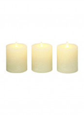 3-Piece Flameless Candle Set White 6x3inch