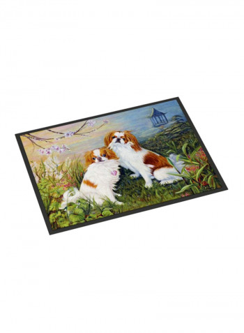 Japanese Chin Wasabi And Ginger Indoor/Outdoor Mat Multicolour 16 x 24inch