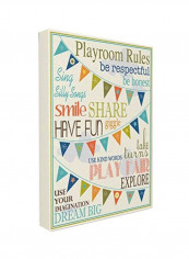 Playroom Rules Decorative Signs Yellow/Blue/Green 24x30inch