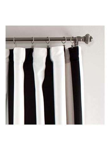 2-Piece Synthetic Window Panel Curtains Set Black/White 84x52inch