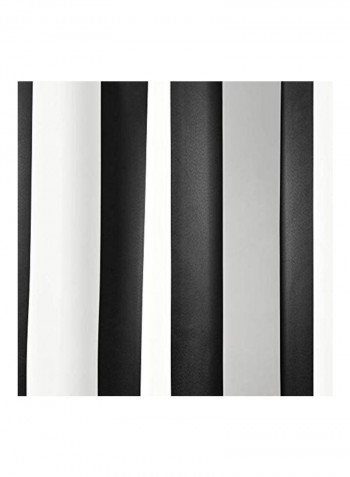 2-Piece Synthetic Window Panel Curtains Set Black/White 84x52inch