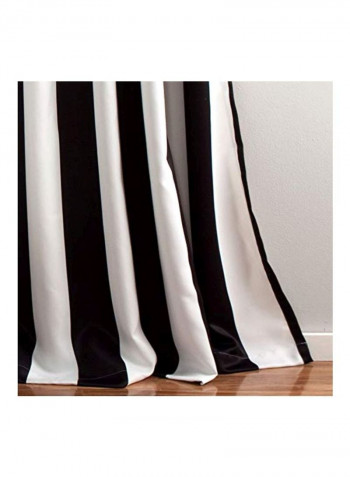2-Piece Synthetic Window Panel Curtains Set Black/White 84x52inch