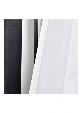 2-Piece Synthetic Window Panel Curtains Set Black/White 84x52inch