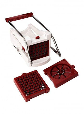 3-Piece Fry Cutter With Fruit Wedger Red/White
