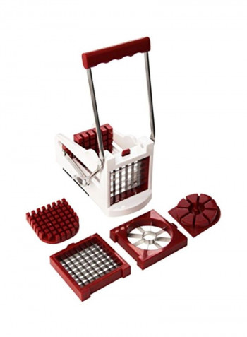 3-Piece Fry Cutter With Fruit Wedger Red/White