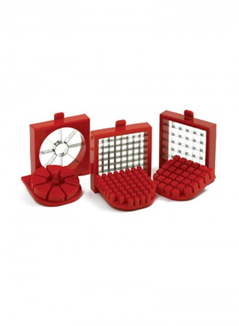 3-Piece Fry Cutter With Fruit Wedger Red/White
