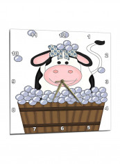 Girl Cow Printed Wall Clock Multicolour 10 x 10inch