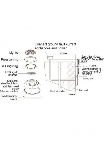 LED Swimming Pool Underwater Light White