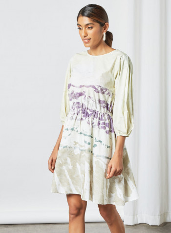 Elasticated Waist Dress Multicolour