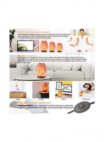 Crystal Salt Lamp Yellow 5x5x9inch