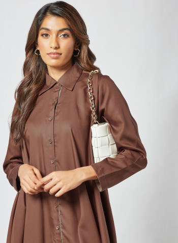 Relaxed Shirt Dress Brown