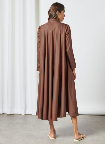 Relaxed Shirt Dress Brown