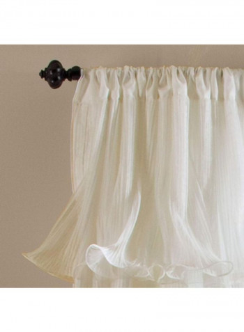 2-Piece Ruffle Window Curtain White 84 x 54inch