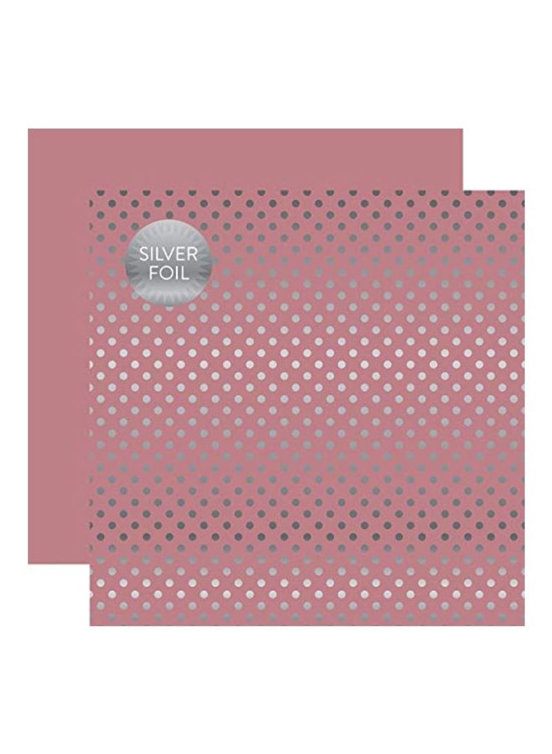 25-Piece Foiled Dot Card Stock Pink