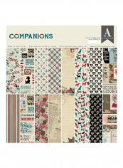 32-Piece Printed Double-Sided Cardstock Set Beige/Red/Black