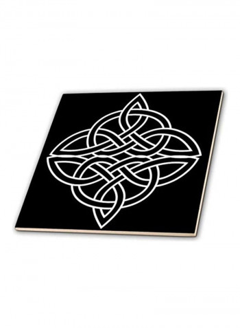 Celtic Design Ceramic Tile White/Black