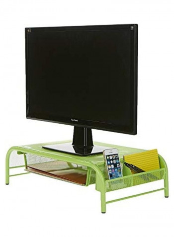 Metal Mesh Riser With Desk Organizer Green
