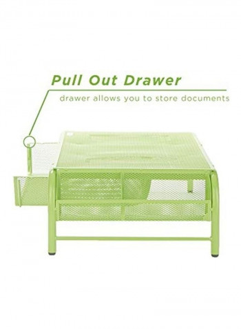 Metal Mesh Riser With Desk Organizer Green