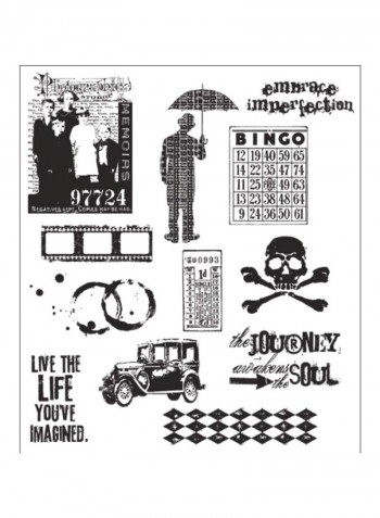 Cling Rubber Stamp Set Black