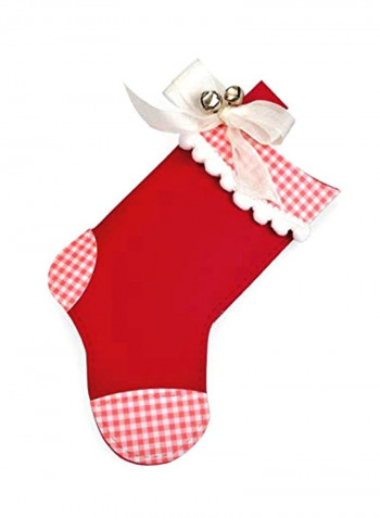 Lynda Kanase Christmas Sock Shaped Die Cut Red/White