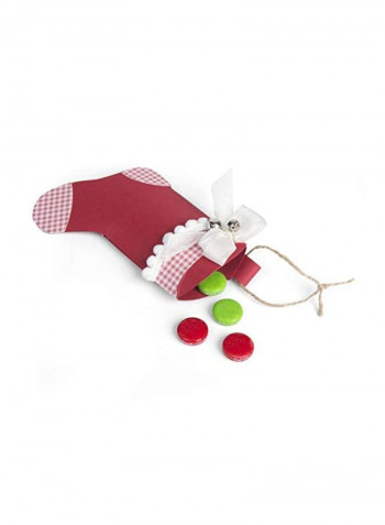 Lynda Kanase Christmas Sock Shaped Die Cut Red/White