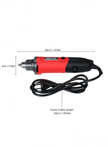 KKmoon Multi-functional Professional Electric Grinder Set 6-Speed Variable Speed Electric Drill Grinding Rotary Tool with 16pcs Accessories for Milling Polishing Drilling Engraving AC220V Red 28.5x9.0x8.0cm