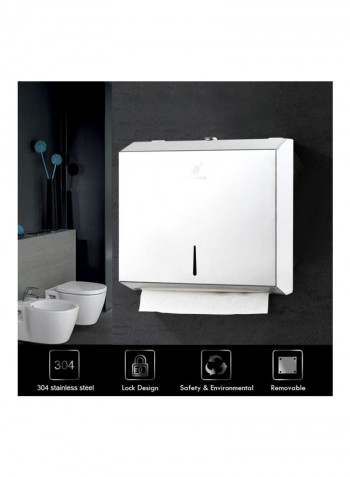 Wall-Mounted Tissue Dispenser Silver 10.1x10.24x3.94inch