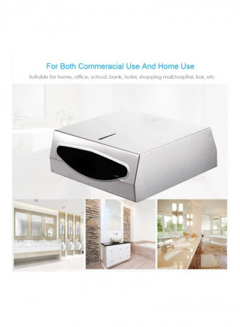 Wall-Mounted Tissue Dispenser Silver 10.1x10.24x3.94inch