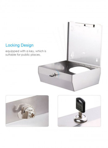 Wall-Mounted Tissue Dispenser Silver 10.1x10.24x3.94inch